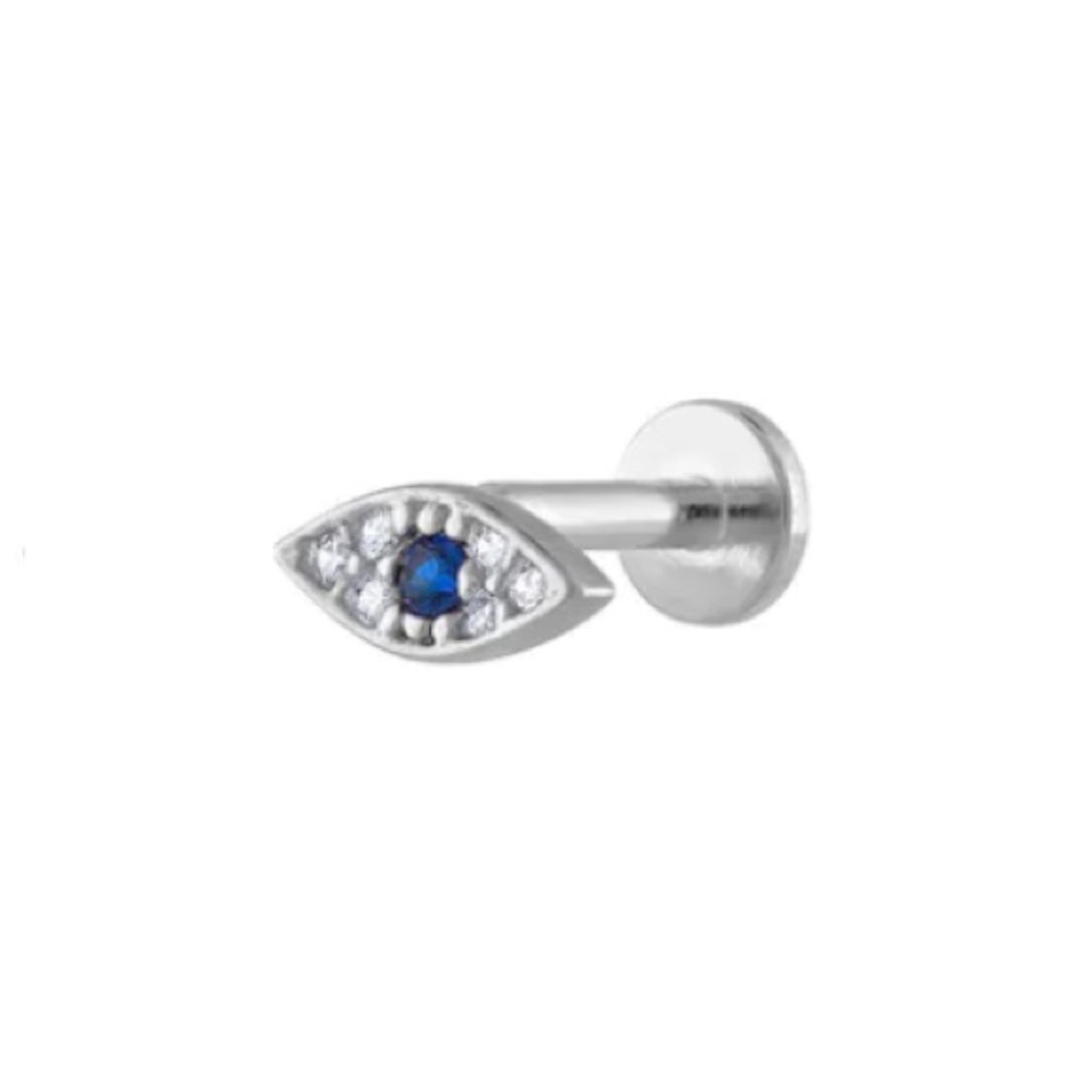 MAISON MIRU | EVIL EYE THREADED FLAT BACK EARRING